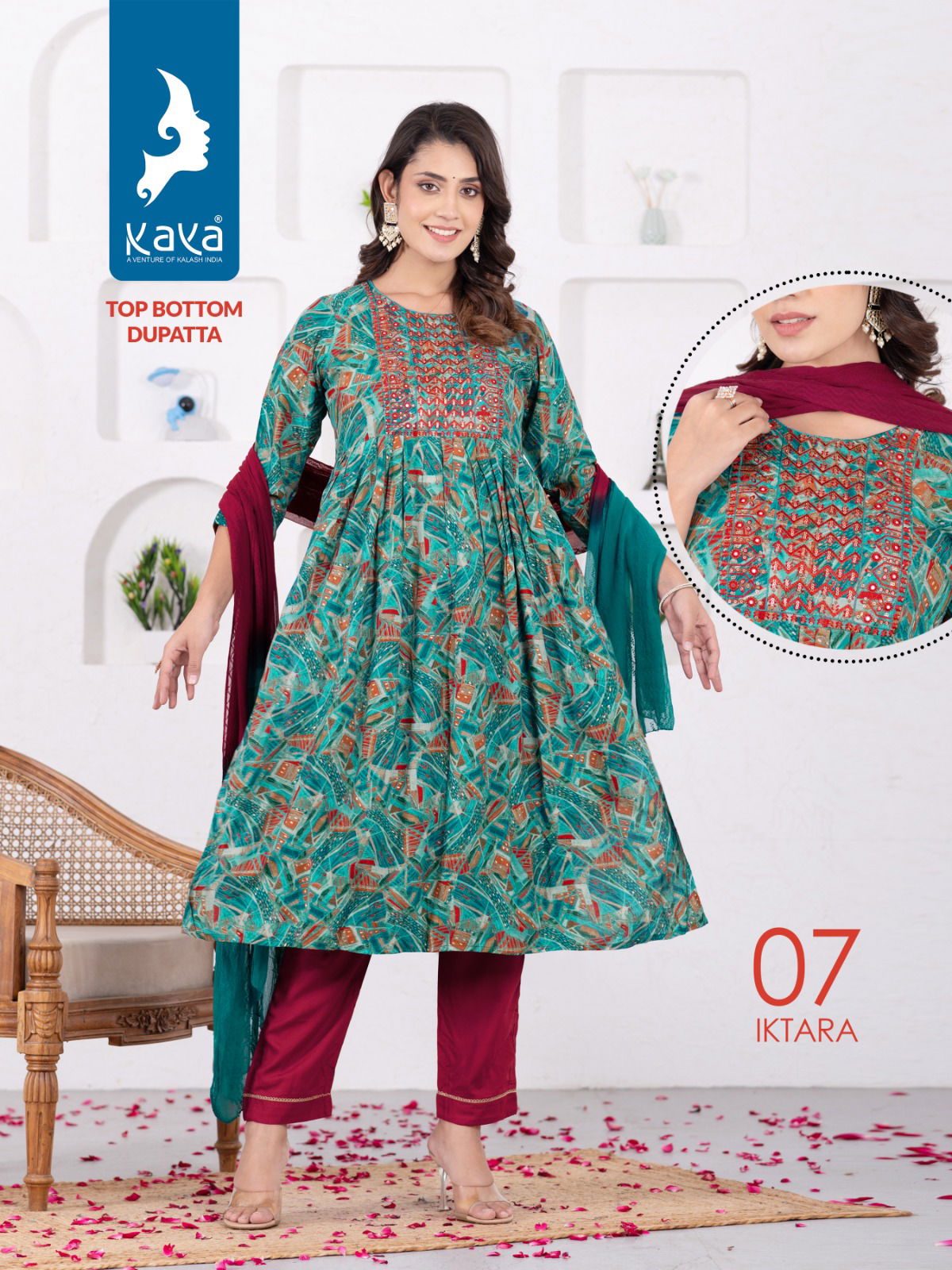 Iktara By Kaya Rayon Nyra Cut Printed Readymade Suits Catalog